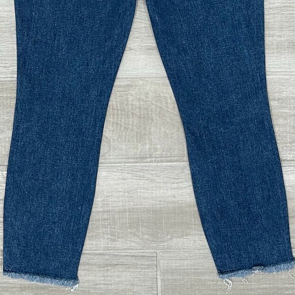 Abercrombie & Fitch Harper Low Rise Ankle Tuxedo Stripe Fray Hem Jeans Size 26S - Picture 11 of 16